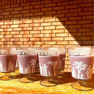 Set of 8 Jeanette Hellenic Lilac Glassware